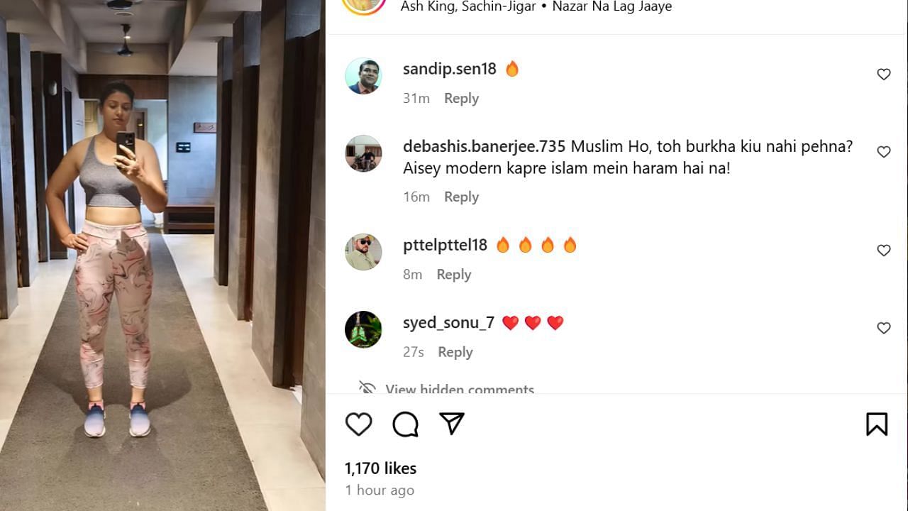 हसीन जहां पर फैन ने कसा तंज (photo credit: instagram/hasinjahanofficial)